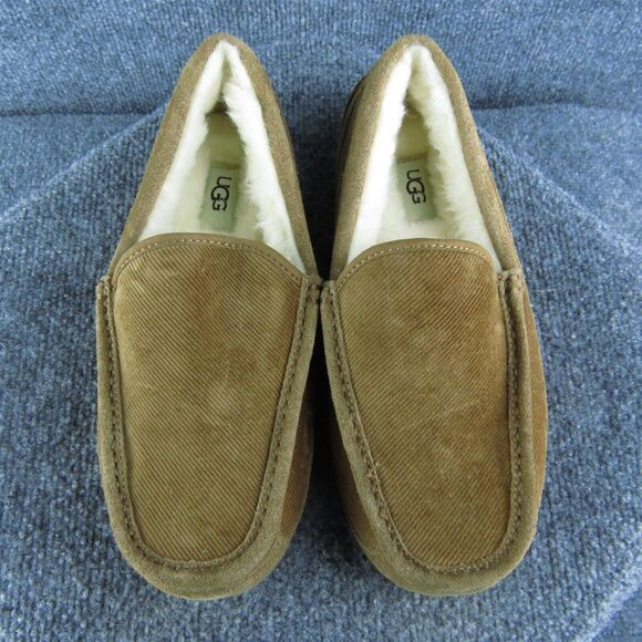 UGG Men's Ascot Corduroy Moccasin Brown Leather Size‎ 8M Gently Used 2025 - Picture 3 of 10